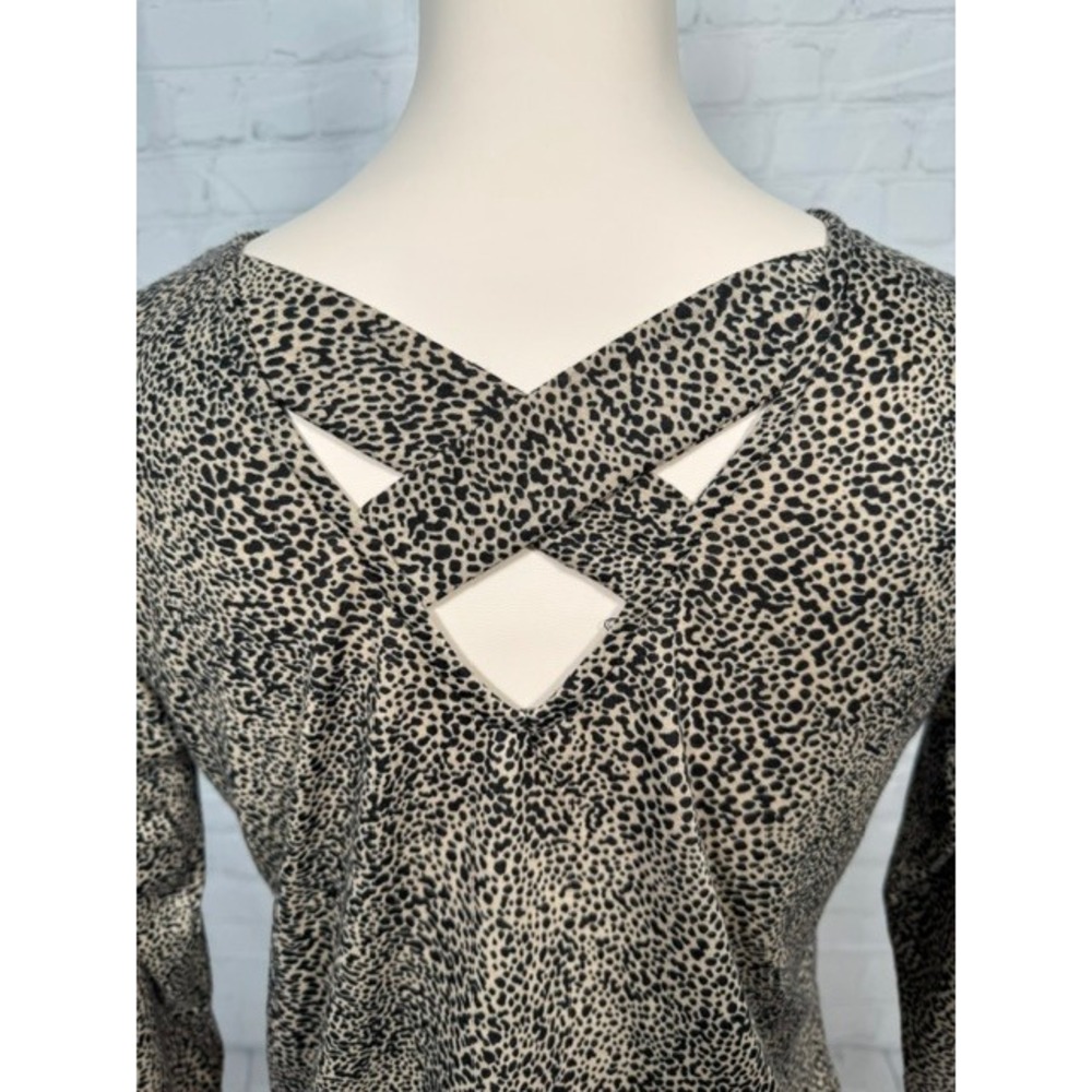 Bobeau Snakeskin Print Crisscross‎ Back Tunic Top Women's S EUC - Picture 2 of 10